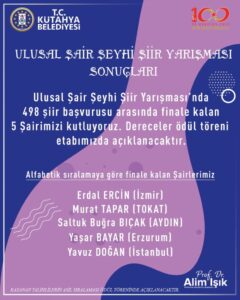 ‘ŞAİR ŞEYHİ ŞİİR YARIŞMASI’ SONUÇLANDI