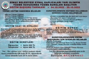 “YÜZME KURSLARINA BAŞVURULAR SÜRÜYOR”