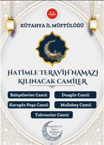 HATİMLE TERAVİH NAMAZI KILINACAK YERLER BELLİ OLDU