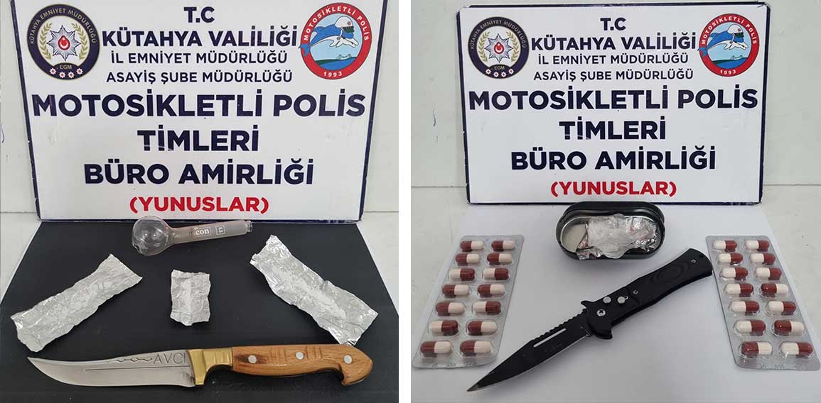 Kütahya’da üstünde uyuşturucu bulunan