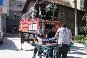 Sandıklı Devlet Hastanesinde yangın tatbikatı