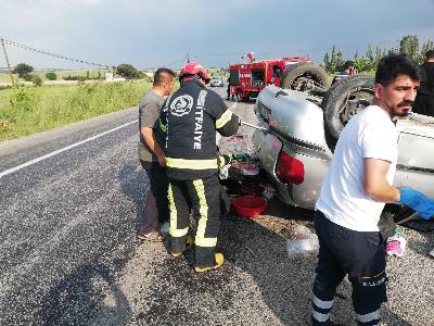 Denizli’nin Buldan ilçesinde, otomobilin