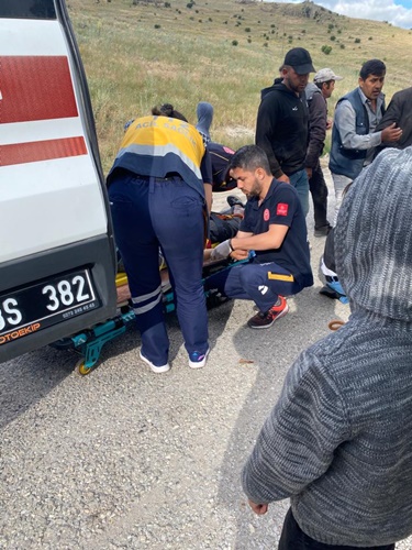 Afyonkarahisar'da ağaca çarpan motosikletteki 2 kişi yaralandı