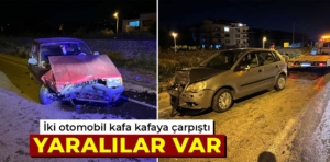 Kütahya’da iki otomobil kafa kafaya çarpıştı