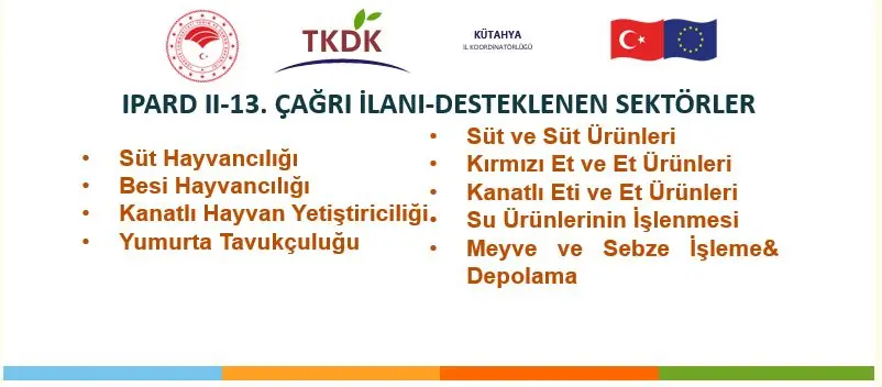 TKDK Kütahya 13. başvuru çağrı ilanına çıktı