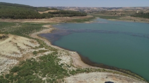 Tekirdağ’daki Barajın su seviyesi kuraklık nedeniyle düştü