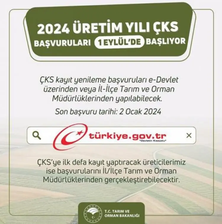 2024 üretim yılı ÇKS