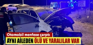 Kütahya’da otomobil menfeze çarptı: 2 ölü 2 yaralı