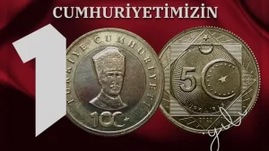 Cumhuriyet’in 100. yılına özel “5 Türk lirası” hatıra parası