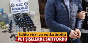 Kütahya’da sahte içki üretiyordu, yakalandı