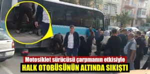 Kütahya’da halk otobüsüne çarpan motosiklet sürücüsü yaralandı