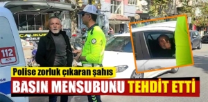 Kütahya’da kural ihlali yapan araçtaki şahıs polise zorluk çıkardı