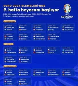 EURO 2024 Elemeleri’nde 9. hafta heyecanı