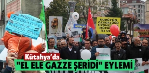 Kütahya’da “El Ele Gazze Şeridi” eylemi gerçekleştirildi