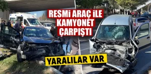 Kütahya’da resmi araç ile kamyonet kafa kafaya çarpıştı