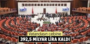 Vatandaşın cebine 392,5 milyar lira kaldı