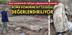 Kütahya’da hafriyat çalışmasında tarihi mermer heykel bulundu 