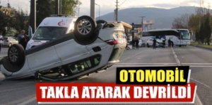 Kütahya’da takla atan otomobildeki 2 kişi yaralandı