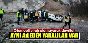 Kütahya’da otomobil takla atarak devrildi, yaralılar var