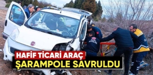 Kütahya’da hafif ticari araç şarampole savruldu, yaralılar var