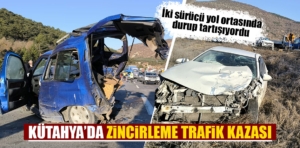 Kütahya’da zincirleme trafik kazası