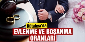 Kütahya’nın evlenme ve boşanma oranları açıklandı