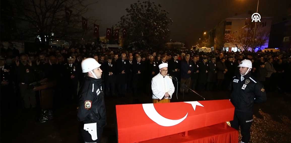 Kazada şehit olan polis memuru son yolculuğuna uğurlandı