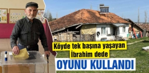 Kütahya’daki terk edilmiş köyde tek başına yaşayan vatandaş oyunu kullandı