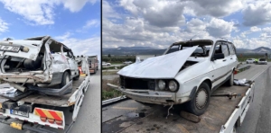 Manisa’da tır ile çarpışan otomobilin sürücüsü öldü