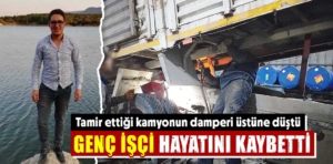 Kütahya’da üstüne kamyon damperi düşen işçi öldü