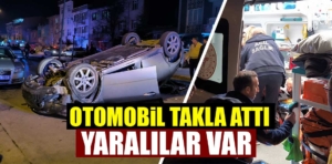 Kütahya’da otomobil takla atarak devrildi: 3 yaralı