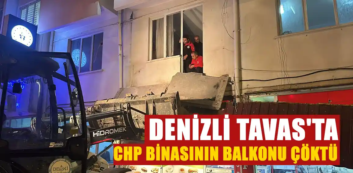 CHP Binasının balkonu çöktü: