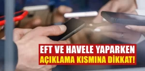 Havale ve EFT uyarısı