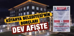 Kütahya Belediyesi’nin borcu hizmet binasına asıldı 