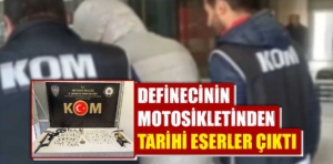 Kütahya’da motosiklette tarihi eserler ele geçirildi