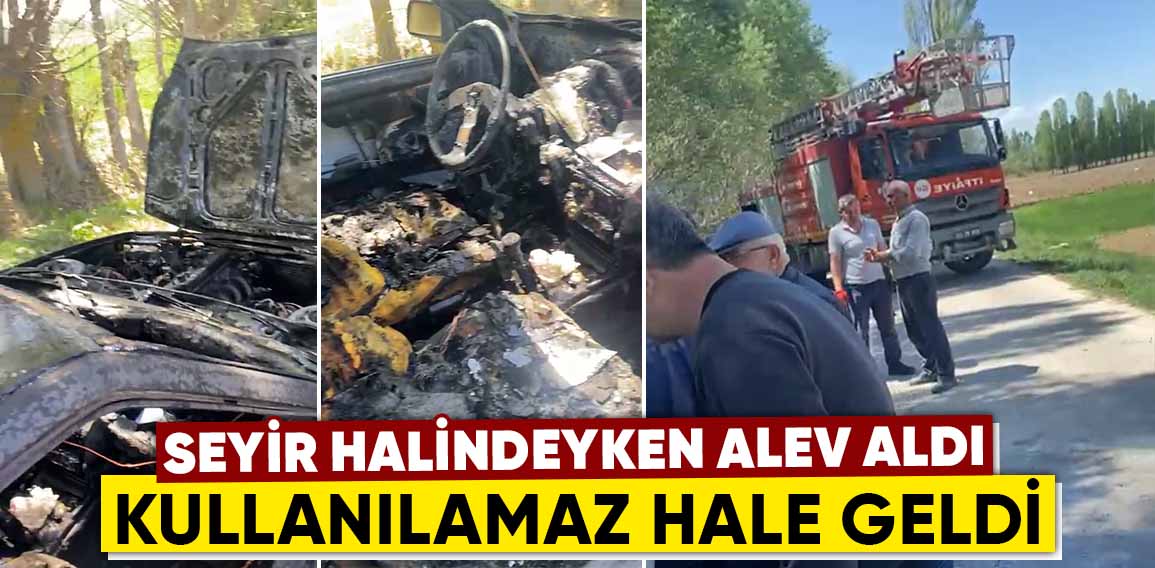 Kütahya’da seyir halindeyken yanan