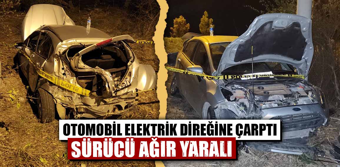 Kütahya’da, bir otomobilin savrularak