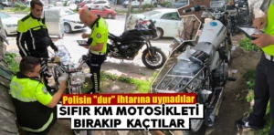 Kütahya’da polis kovalayınca sıfır motosikleti bırakıp kaçtılar