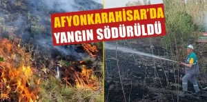 Afyonkarahisar’da otluk alanda çıkan yangın söndürüldü