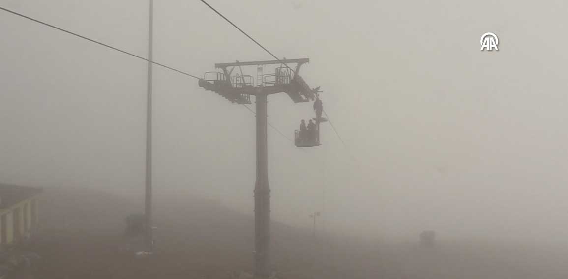 Erciyes'te teleferik ve telesiyejlerin 7 aylık bakım çalışması başladı