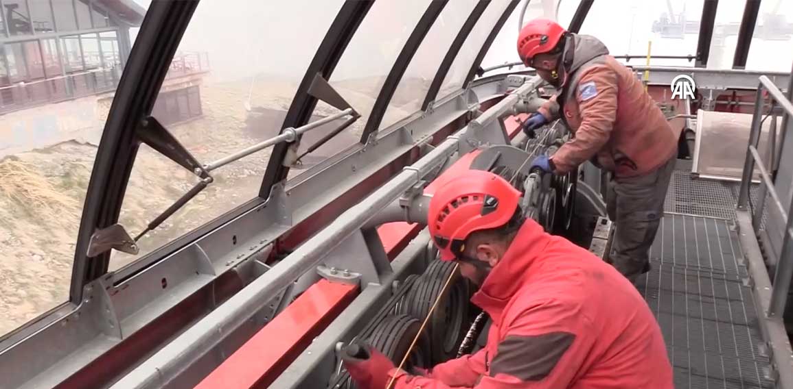 Erciyes'te teleferik ve telesiyejlerin 7 aylık bakım çalışması başladı