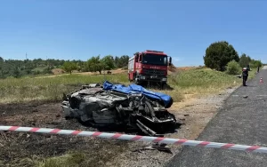 Manisa’da iki otomobilin çarpıştığı kazada 1 kişi öldü, 8 kişi yaralandı