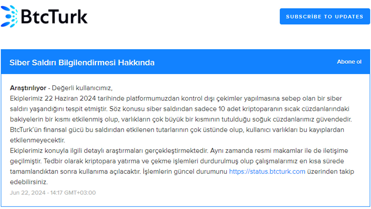 BtcTurk hacklendi Kripto para cüzdanlarına siber saldırı gerçekleşti!