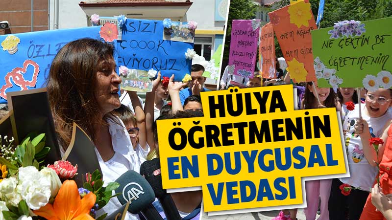 Kütahya’da emekli olan Hülya öğretmene duygusal veda