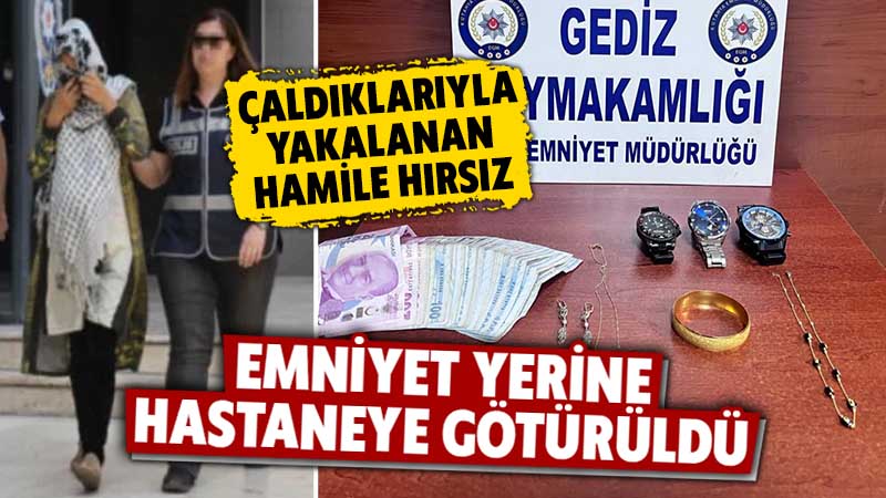 Kütahya’da hamile hırsız, emniyet yerine hastaneye götürüldü