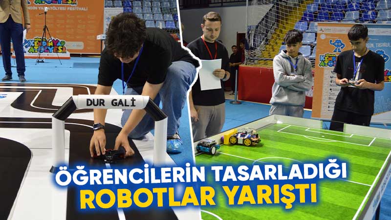 Kütahya’da öğrencilerin tasarlayıp ürettiği robotlar yarıştı