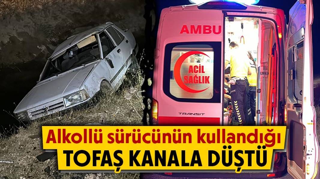 Kütahya’da otomobil sulama kanalına düştü