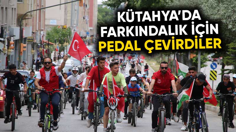 Kütahya’da zulme dikkat için pedal çevirdiler