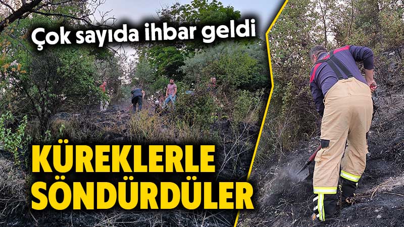 Kütahya’daki ot yangınını mahalleli ve itfaiye söndürdü