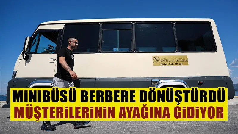 Minibüsü iş yerine dönüştürüp müşterilerine gidiyor